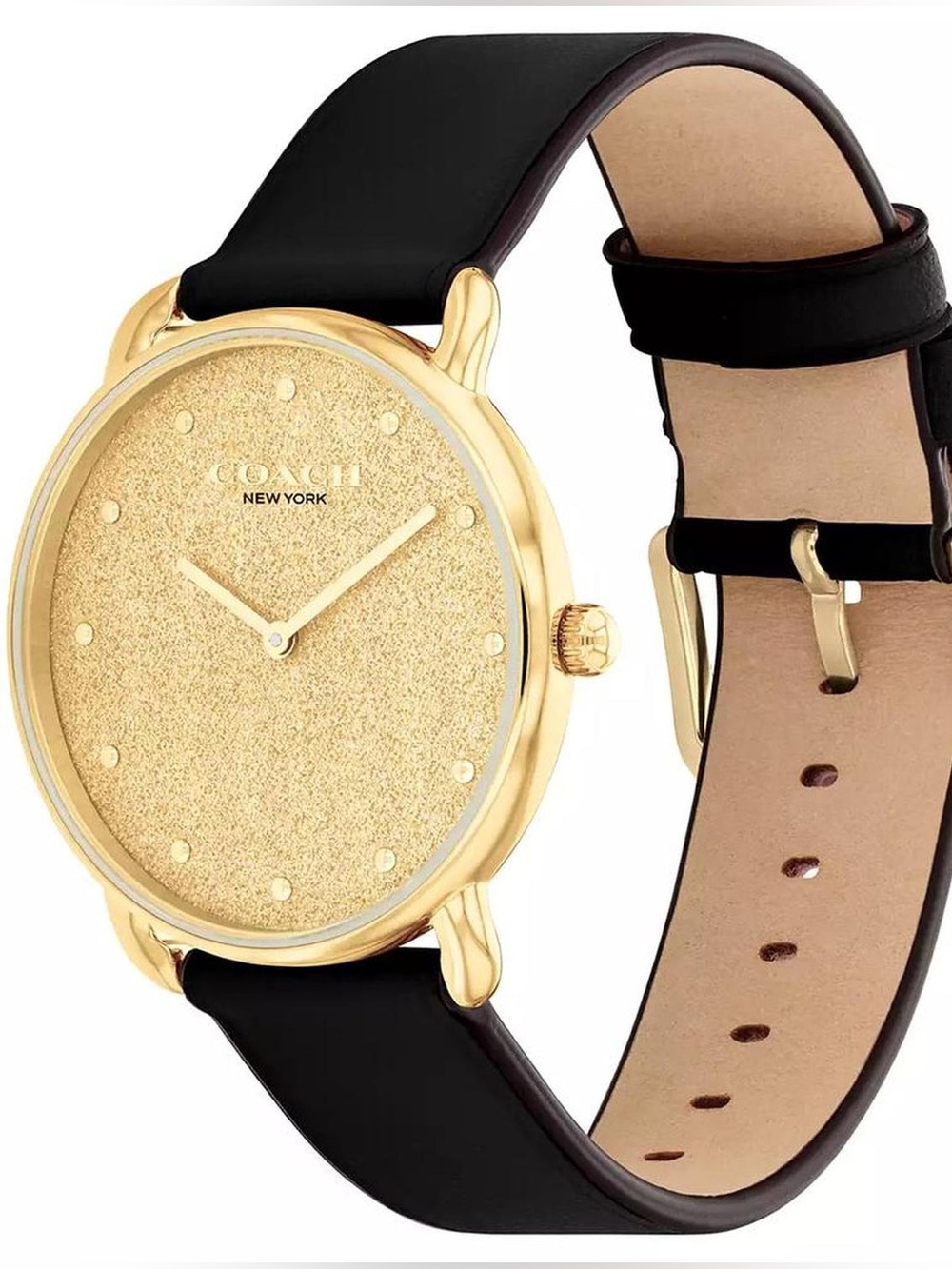 Coach Women's Elliot Black Leather Strap Watch